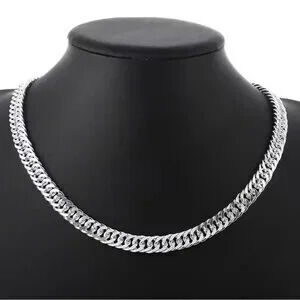 Width 6MM Silver Necklaces men or women